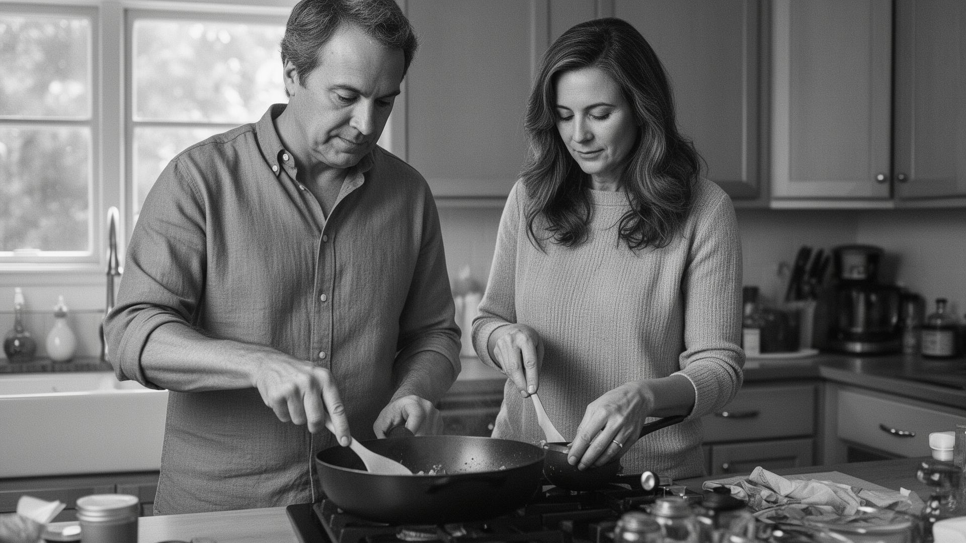 A couple sharing genuine warmth and laughter